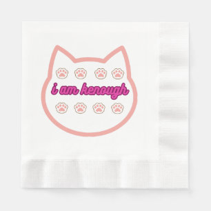 I am kenough t-shert cat napkin