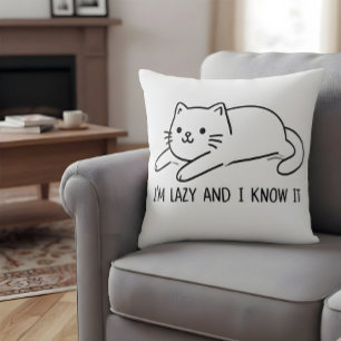 I am lazy and I know it Cushion