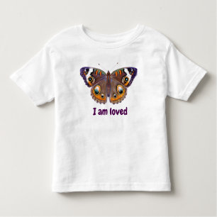 "I am Loved" purple and orange Buckeye butterfly Toddler T-Shirt