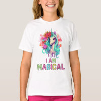 I Am Magical Floral Unicorn