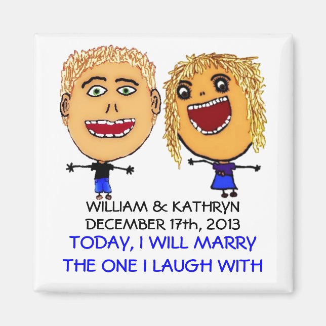 I am Marrying My Best Friend Cartoon Magnet (Front)