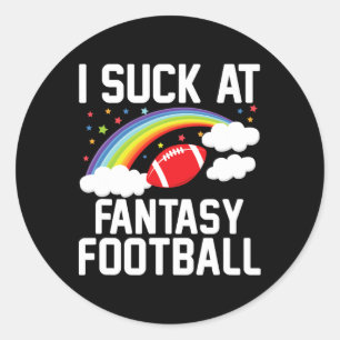 I Am Momma Men's Fantasy Football Loser - Black  Classic Round Sticker