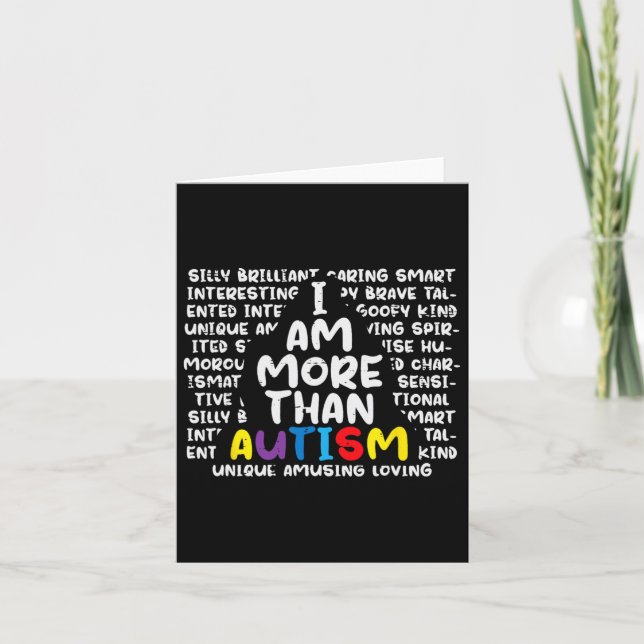 I Am More Than Autism Asd Awareness Men Women Boys Card (Front)