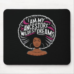 I Am My Ancestors Dreams Hot Pink Bubblegum Afro B Mouse Pad