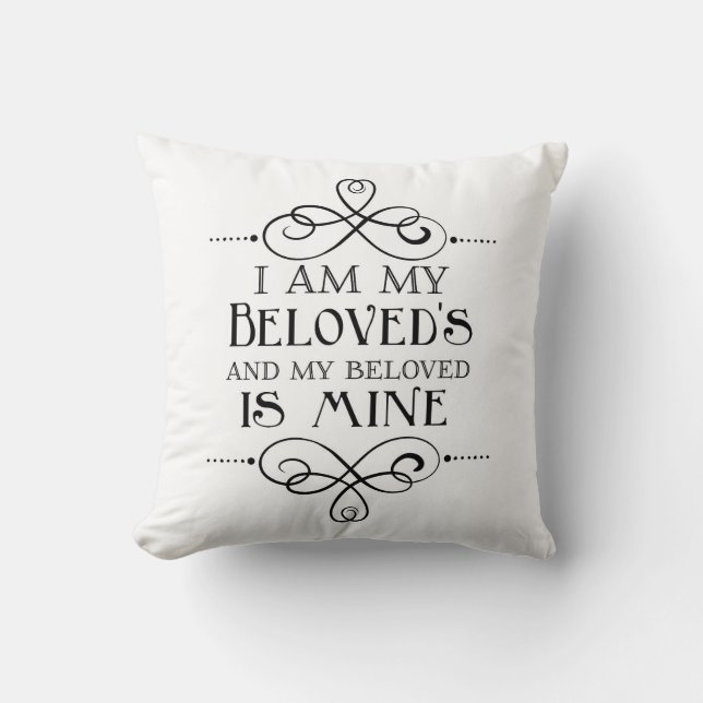 I Am My Beloved's and My Beloved is Mine Cushion (Front)