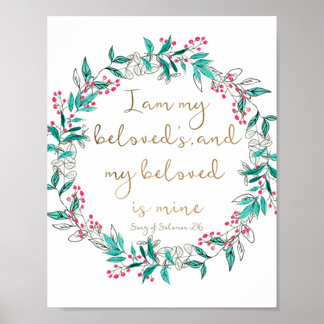 I Am My Beloved's Bible Verse Wall Art (Front)