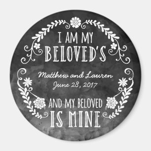 I Am My Beloved's, Wedding Verse Watercolor Magnet
