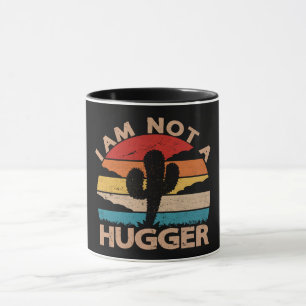 I Am Not A Hugger Funny Vintage Cactus Mug