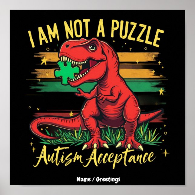 I Am Not a Puzzle Embracing Autism Acceptance  Poster (Front)