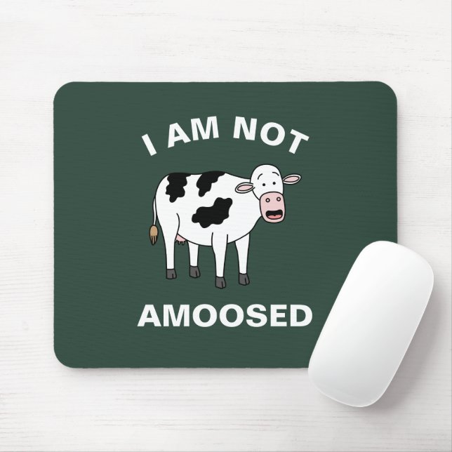 I Am Not Amoosed Funny Farming Animal Cow Pun Mouse Pad (With Mouse)