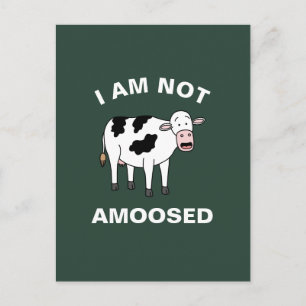 I Am Not Amoosed Funny Farming Animal Cow Pun Postcard