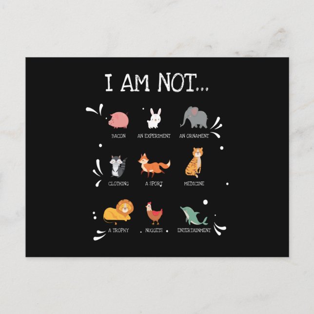 I Am Not... Animal Welfare Animal Rights Postcard (Front)