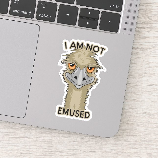 I Am Not Emused Funny Emu Contour Cut (Detail)