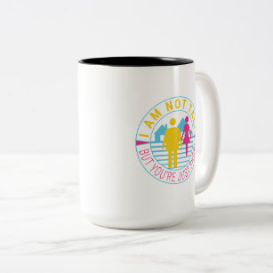I am not tall but you're just short Two-Tone coffee mug