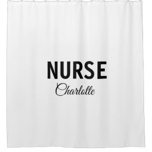 I am nurse medical expert add your name text simpl shower curtain