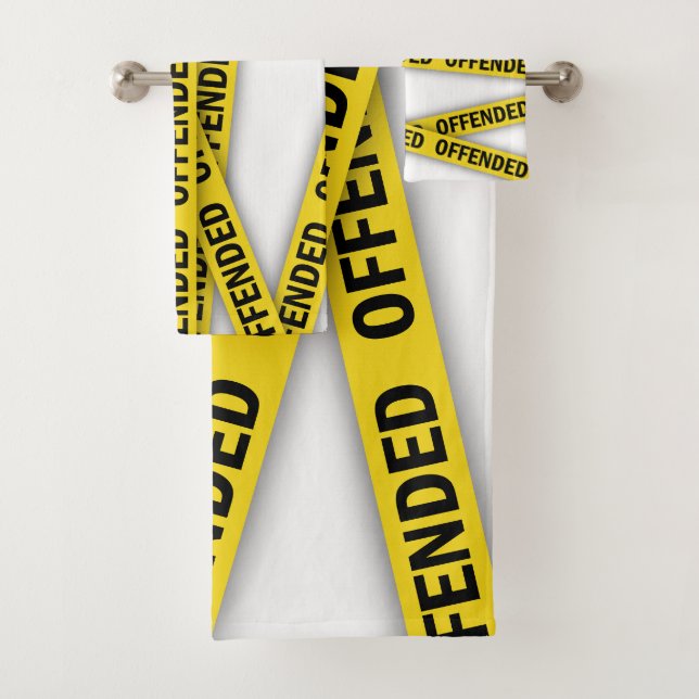 I am offended police tape do not cross bath towel set (Insitu)
