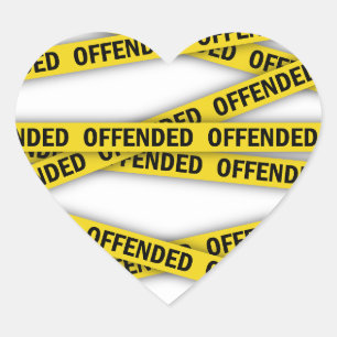 I am offended police tape do not cross heart sticker