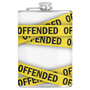 I am offended police tape do not cross hip flask