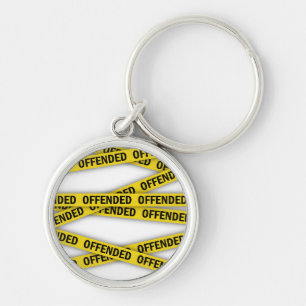 I am offended police tape do not cross key ring