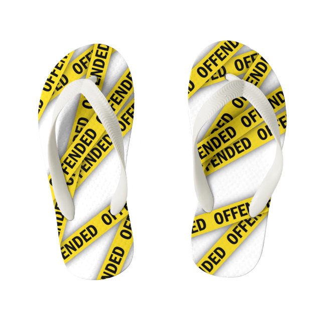 I am offended police tape do not cross kid's jandals (Footbed)