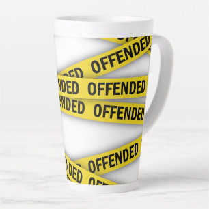 I am offended police tape do not cross latte mug