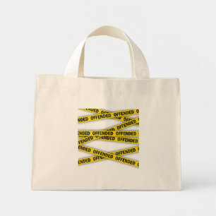 I am offended police tape do not cross mini tote bag
