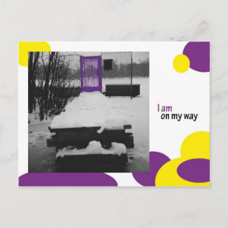I am on my way postcard