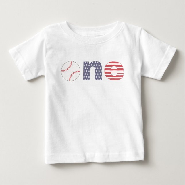 I Am One, 1st Birthday Party Outfit, Little Rookie Baby T-Shirt (Front)