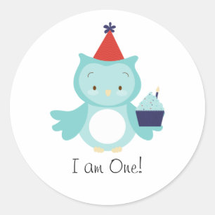 I am One birthday boy sticker
