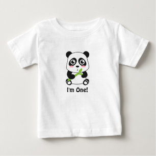 I am One, First Birthday, Cute Baby Panda T-Shirt