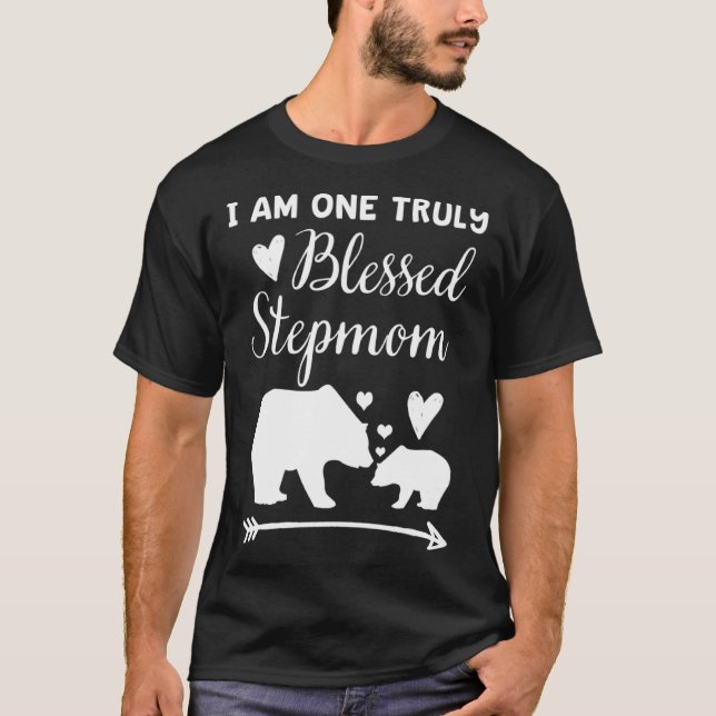 I Am One Truly Blessed Stepmom Bear & Baby Cub Mom T-Shirt (Front)