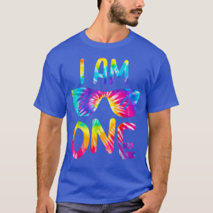 I Am One Year Old Tie Dye Happy Birthday Boy Girl T-Shirt