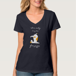 I Am Only Doing This For Pizza Funny Dog Yoga Pose T-Shirt