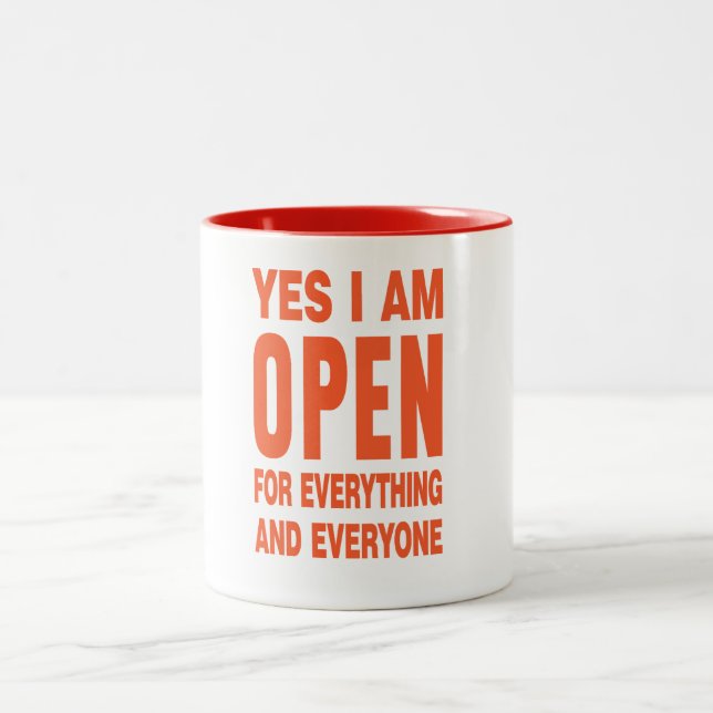 I am open friendship tolerance empathy for all Two-Tone coffee mug (Center)