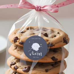 I Am Over The Moon For You Valentine Classic Round Sticker