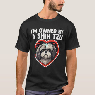 I am Owned By A Shih Tzu Lover Heart For Valentine T-Shirt