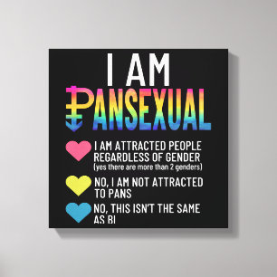 I Am Pansexual - LGBTQIA Pride Rainbow Hearts - De Canvas Print