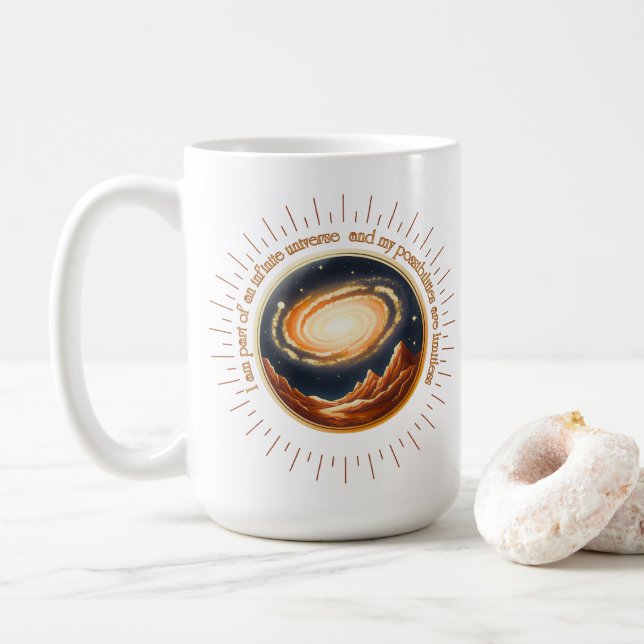 I am part of an infinite universe. coffee mug (With Donut)