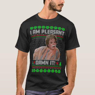 I Am Pleasant Funny Christmas Quote Vintage Knit  T-Shirt