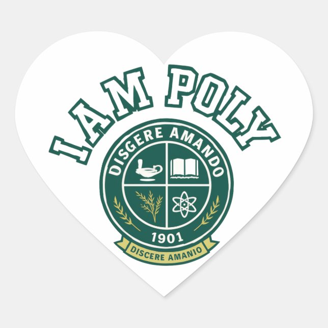 I AM POLY Classic Heart Sticker (Front)