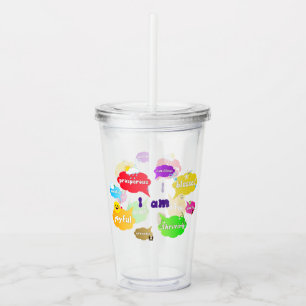 I Am Positive Affirmations Words Self Love Acrylic Tumbler