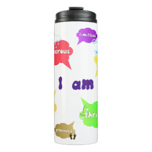 I Am Positive Affirmations Words Self Love Thermal Tumbler