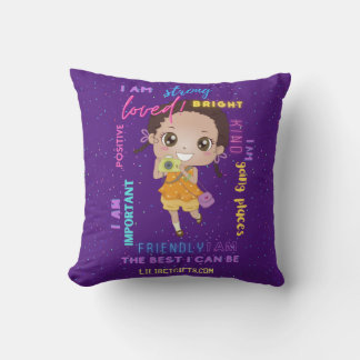 I AM - Positive Black Brown Girl Affirmations Cushion