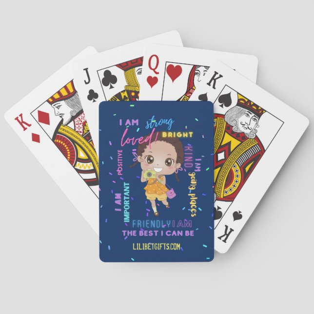 I AM - Positive Black Brown Girl Affirmations Playing Cards (Back)