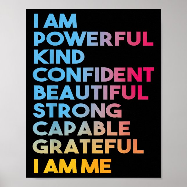 I Am Powerful Kind Confident Beautiful Strong Capa Poster (Front)