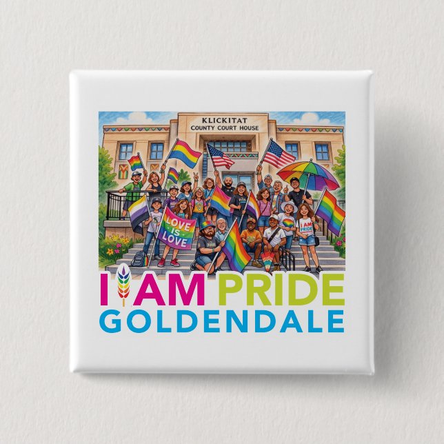 I AM Pride Community  15 Cm Square Badge (Front)