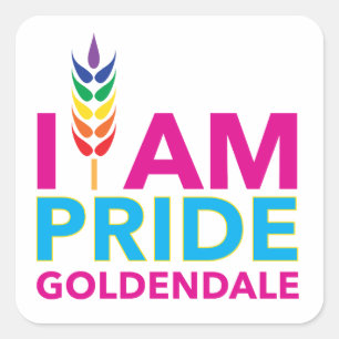 I AM PRIDE Goldendale Square Stickers