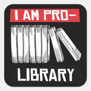 I am pro library square sticker