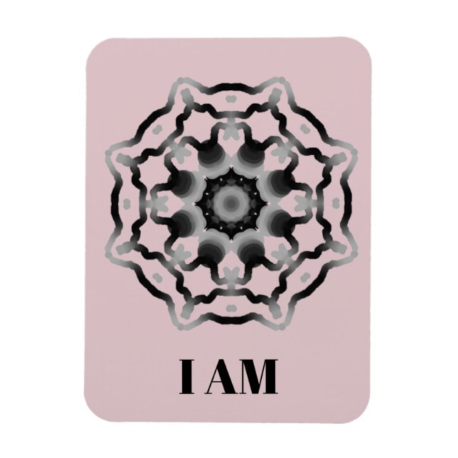 *~* "I AM" Purple Black Grey Mandala Crown Chakra Magnet (Vertical)