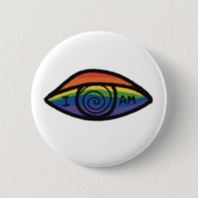 I AM Rainbow Pride  6 Cm Round Badge (Front)